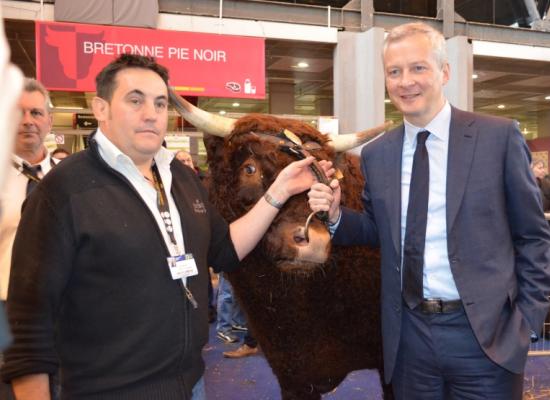 Bruno LE MAIRE à la rencontre des éleveurs salers